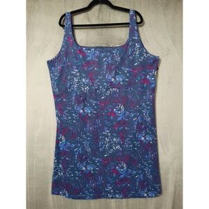 Columbia PFG Dress 3X Blue Tropical Tank Golf Tennis Performance Outdoor Casual